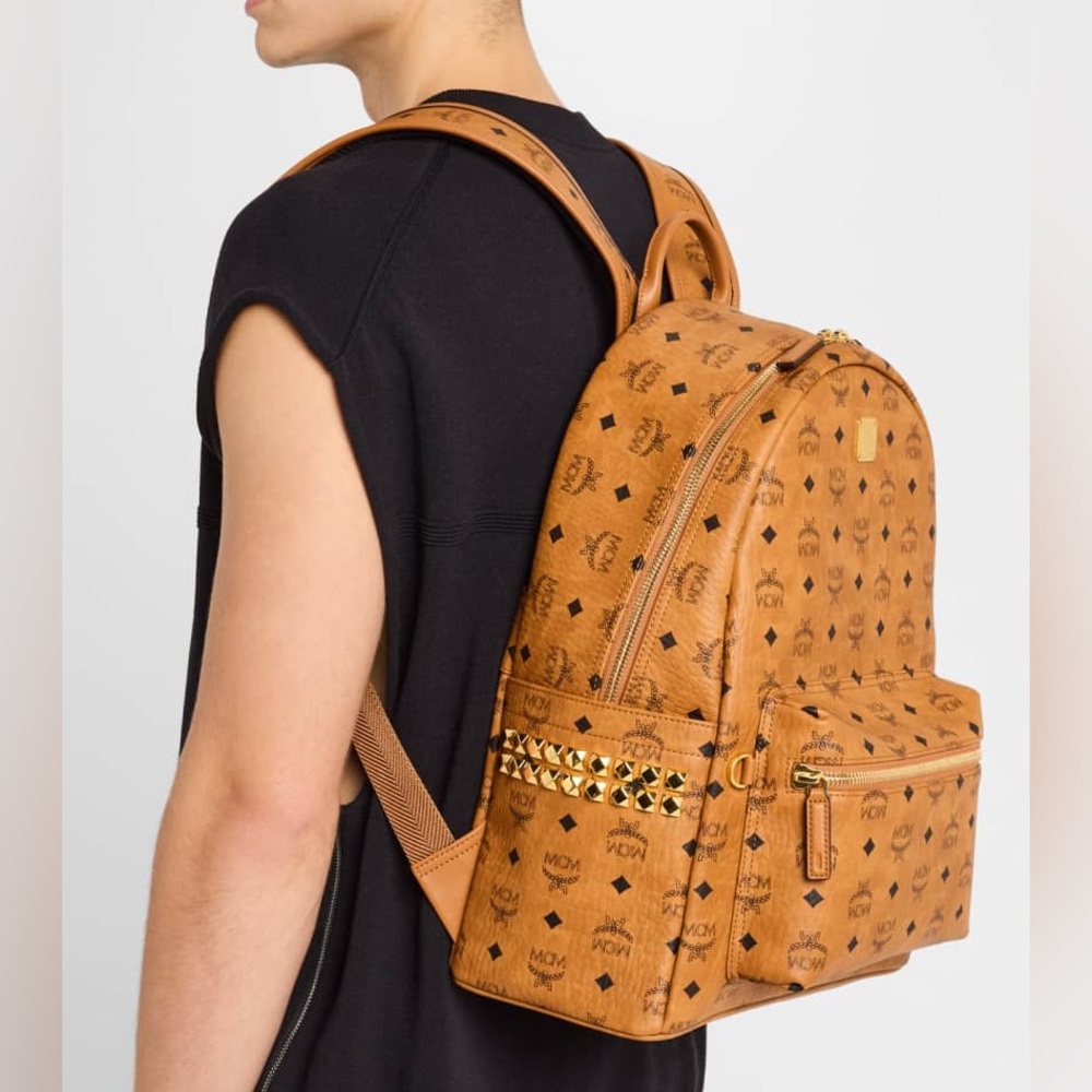 MCM Stark Medium Visetos Cognac Backpack